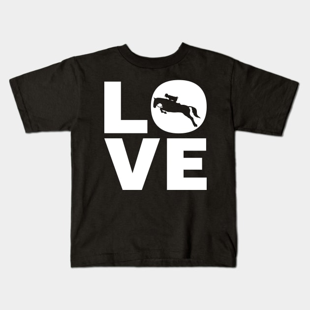 Love Horse Riding Gift For Riders Kids T-Shirt by OceanRadar